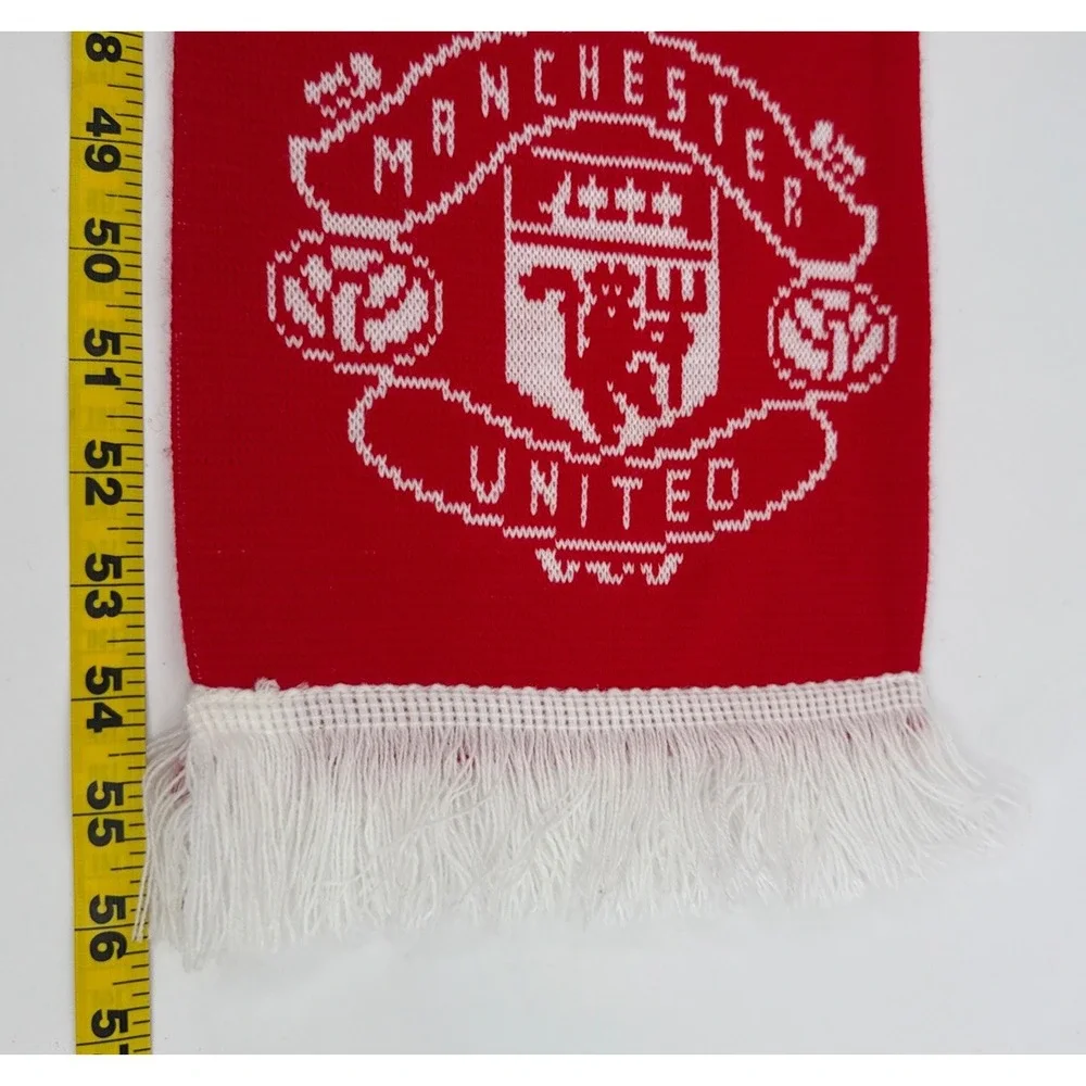 Manchester United Scarf Red White Knit UK Made Official Kohler Sponsor Football
